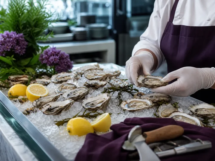 Editorial image for Oyster eat : Raw Oysters professional eating
