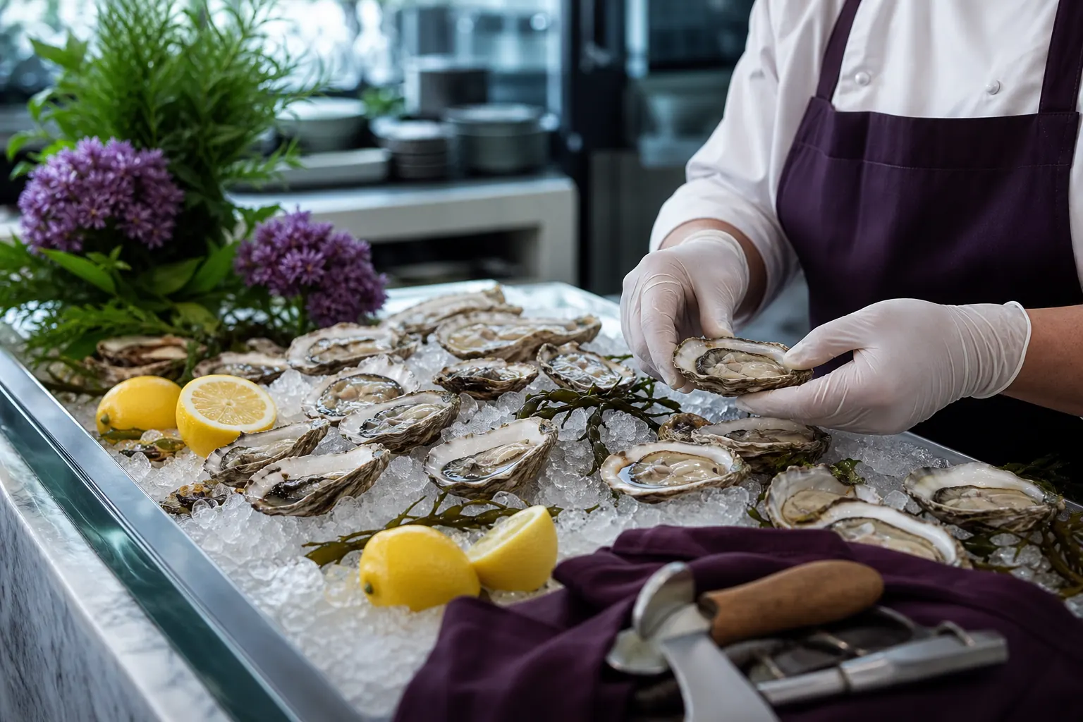 Editorial image for Oyster eat : Raw Oysters professional eating