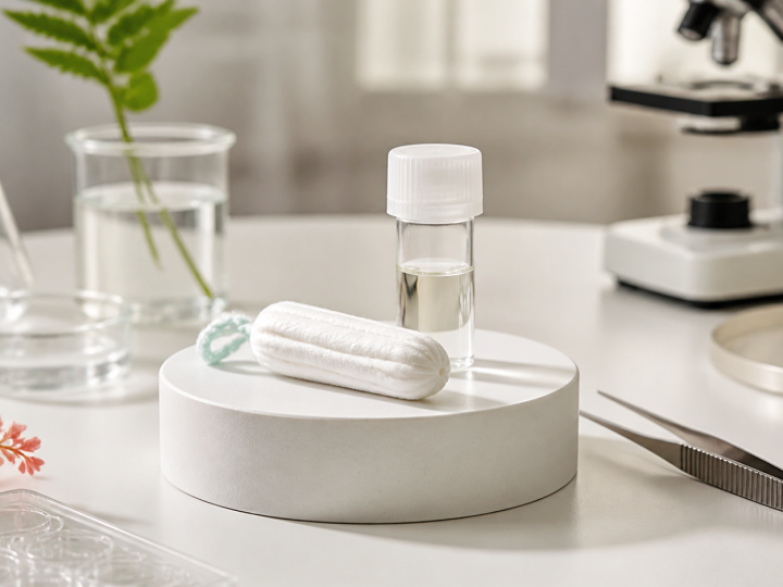Tampons and laboratory equipment arranged for a menstrual product safety study